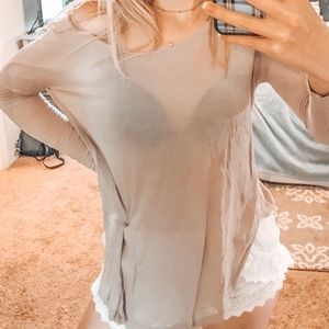 Long sleeve tan top